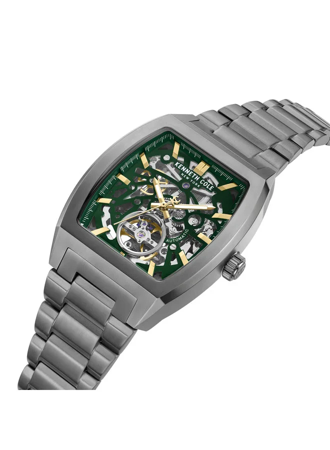 كينيث كول نيو يورك Green Dial Stainless Steel Bracelet Multifunction Watch for Men, 40mm
