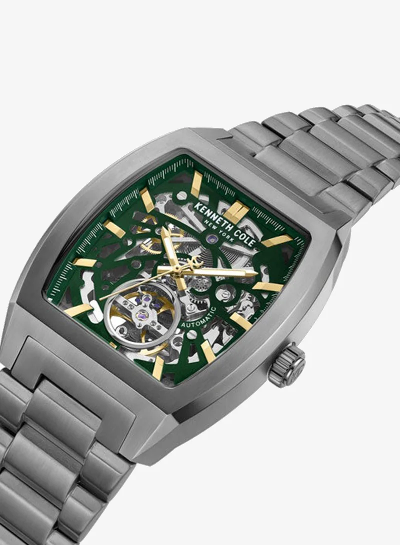 كينيث كول نيو يورك Green Dial Stainless Steel Bracelet Multifunction Watch for Men, 40mm