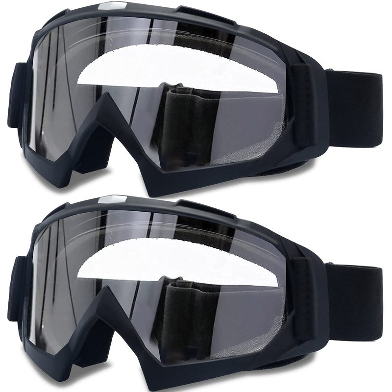KASTWAVE Adult Dirt Bike Goggles, KASTWAVE 2-Pack ATV Motorcycle Goggles for Youth, Dirt Bike Goggles, Windproof ATV Goggles, Dust Proof Racing Goggles for Child, Youth, Teens, Men and Women