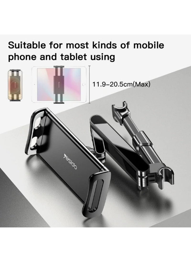 Yesido C117 Car Tablet Headrest Mount Holder For Seat 360 Degree Rotation Compatible With 4.7Inch To 12.9 Inch, Tablets/Iphone 13/Ipads - Image 2