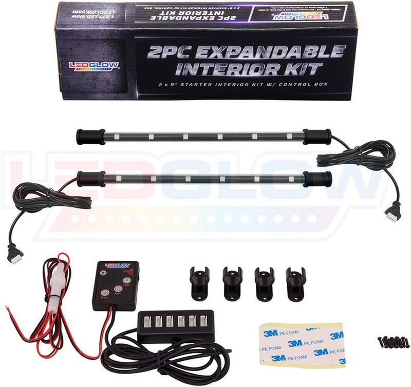 LEDGlow 2pc 7 Color LED Car Truck Underdash Footwell Interior Light Kit - 36 LEDs with Control Box - Image 5