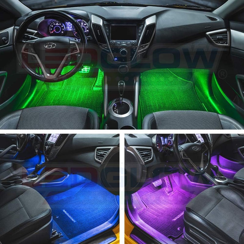 LEDGlow 2pc 7 Color LED Car Truck Underdash Footwell Interior Light Kit - 36 LEDs with Control Box - Image 4