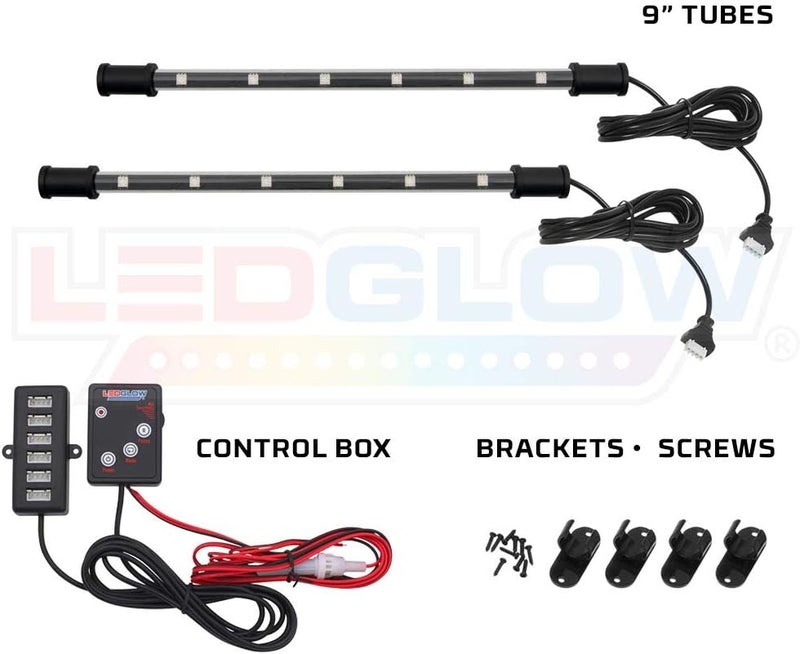 LEDGlow 2pc 7 Color LED Car Truck Underdash Footwell Interior Light Kit - 36 LEDs with Control Box - Image 2