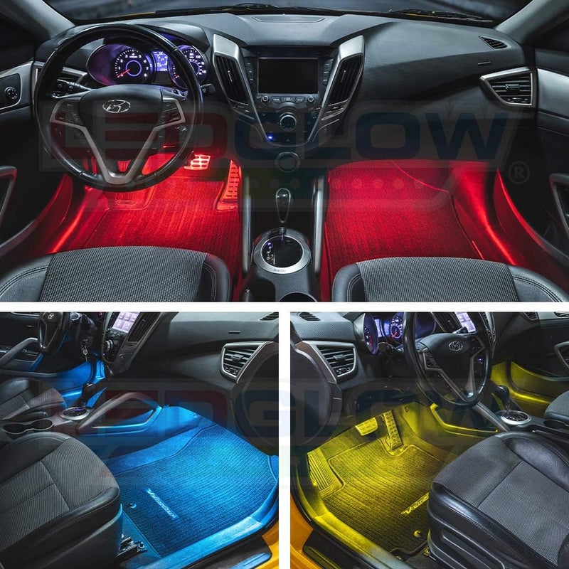 LEDGlow 2pc 7 Color LED Car Truck Underdash Footwell Interior Light Kit - 36 LEDs with Control Box - Image 3