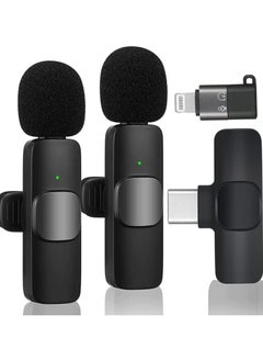 K9 Wireless Lavalier Microphone (2 Pcs) – Auto Noise Reduction, Compatible with USB-C, iPhone, iPad, Android Devices, Macs, and Laptops