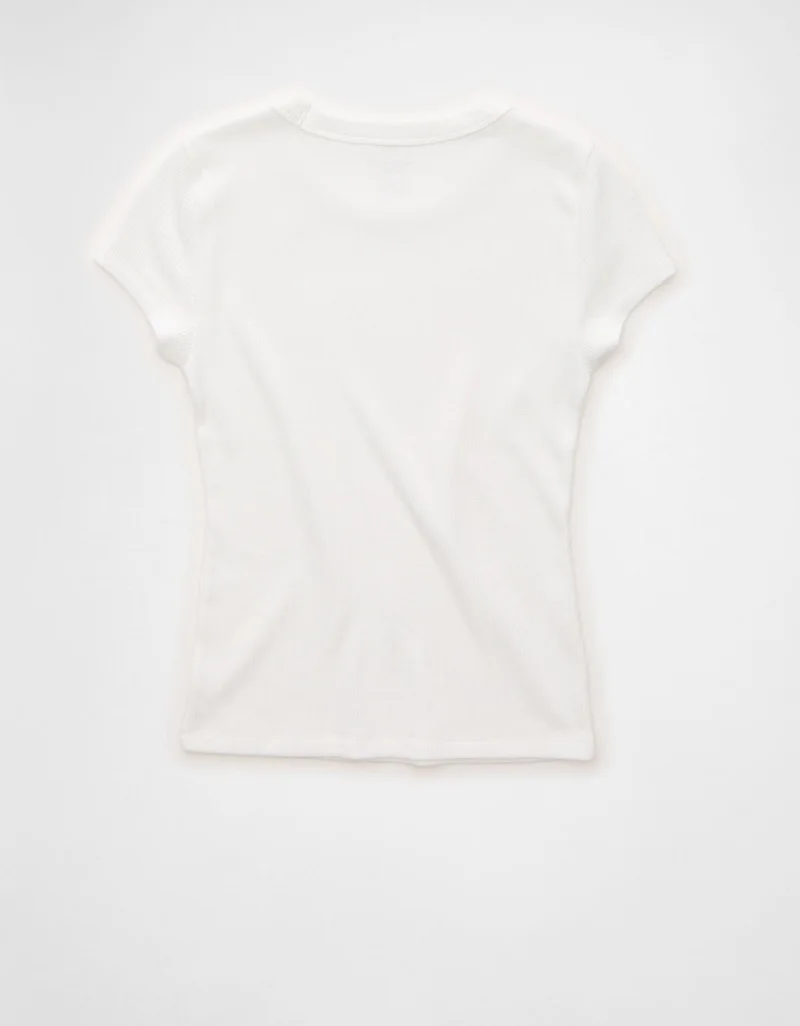 American Eagle  AE Hey Baby Waffle Tee for Women | Best Price UAE