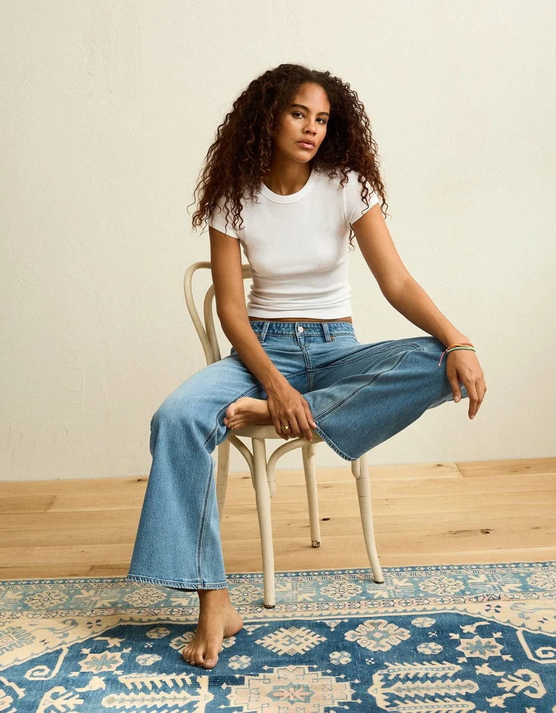 American Eagle  AE Hey Baby Waffle Tee for Women | Best Price UAE