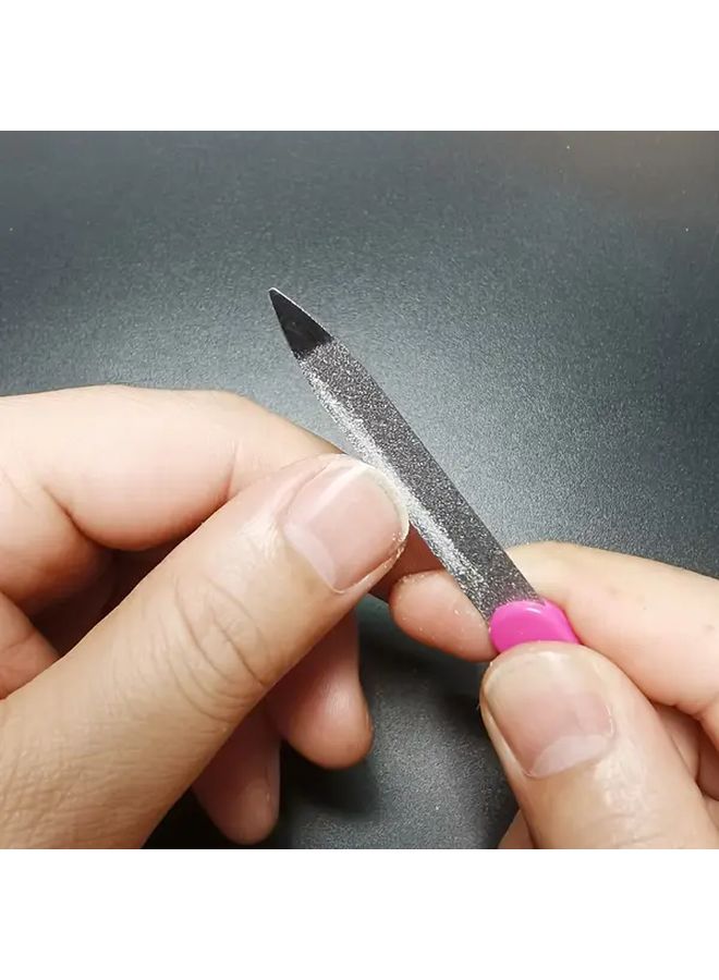 10 Pieces Random Color Stainless Steel Nail Files Double Sided Grinding Nail Art Polishing Tool - Image 3