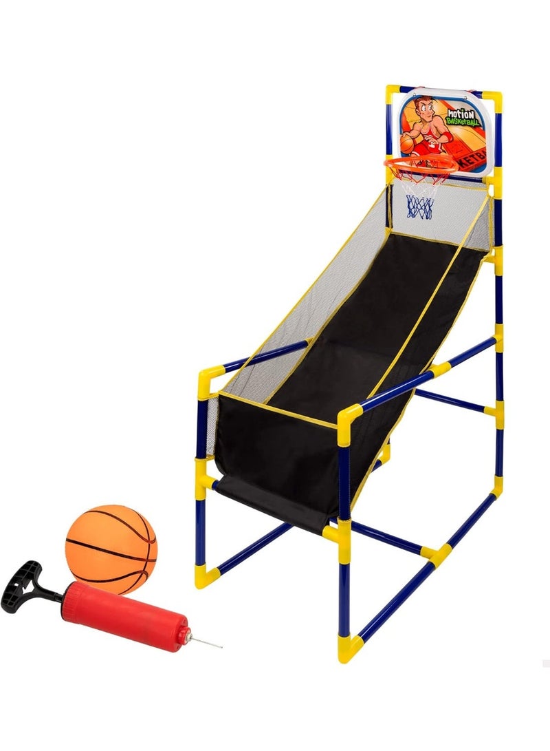 Basketball Game Set Shooting Stand With Hoop, Mini Ball and Pump, 45.5x89x132CM - Image 1