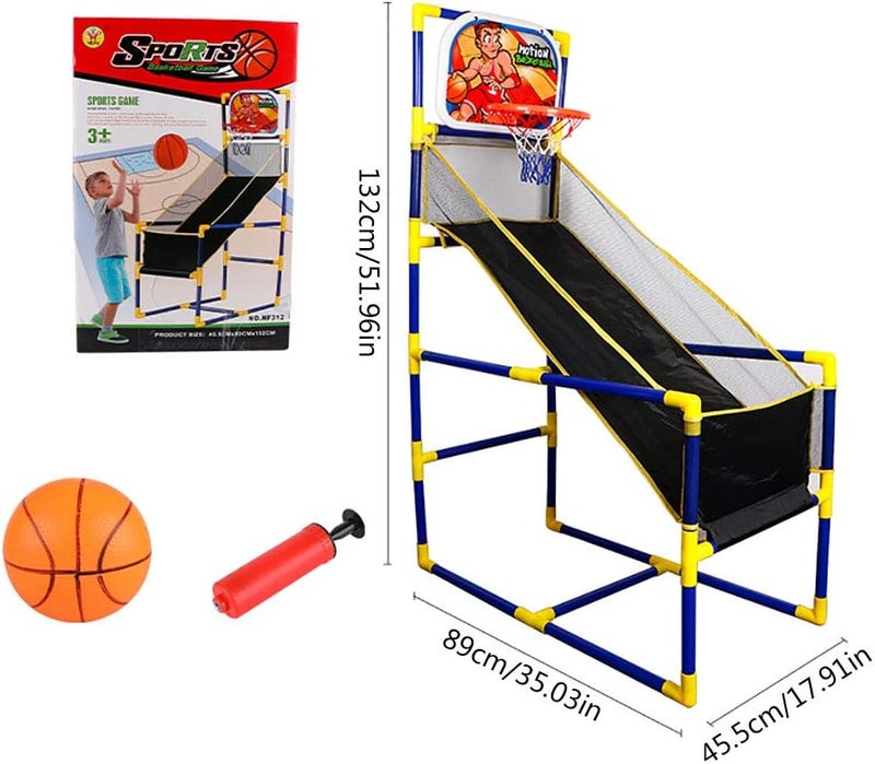 Basketball Game Set Shooting Stand With Hoop, Mini Ball and Pump, 45.5x89x132CM - Image 4