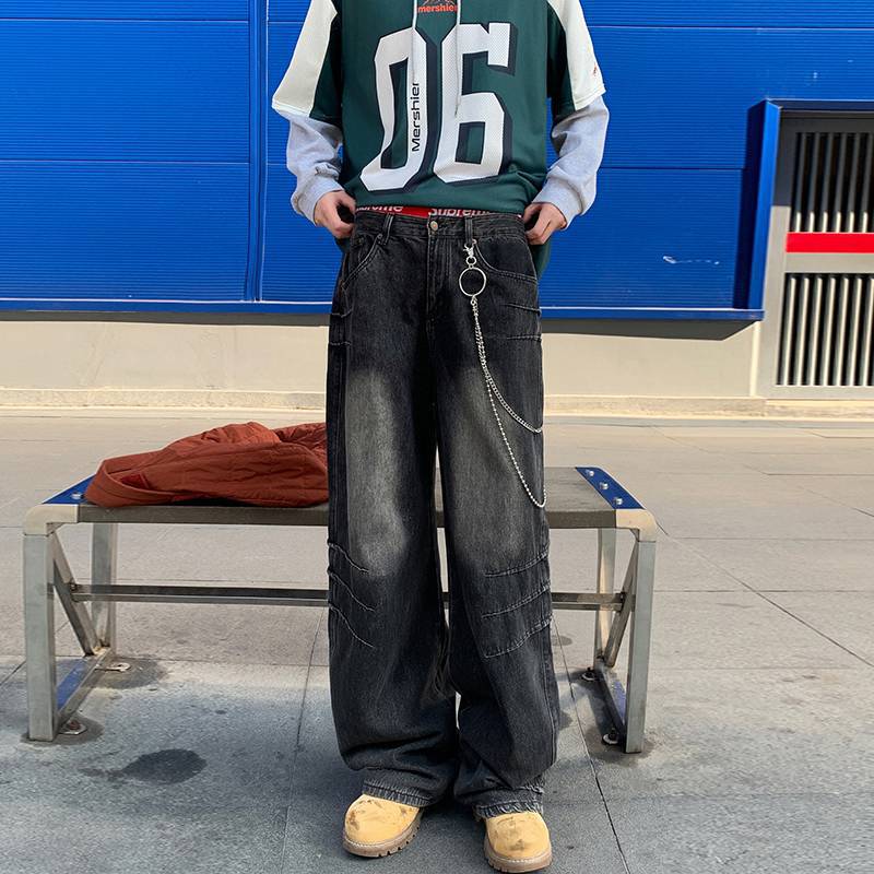 Unisex Classic Denim Jeans Loose Fit Daily Outdoor Wear - Image 1