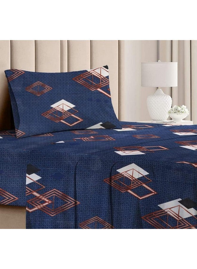 BSB HOME BSB HOME Premium Forever Modern Style Glace Cotton Floral Luxurious Beautiful Soft Comfort Designer Floral Pattern 1 Single Size Bed bedsheet and 1 Pillow Cover- Black & White  - Image 2