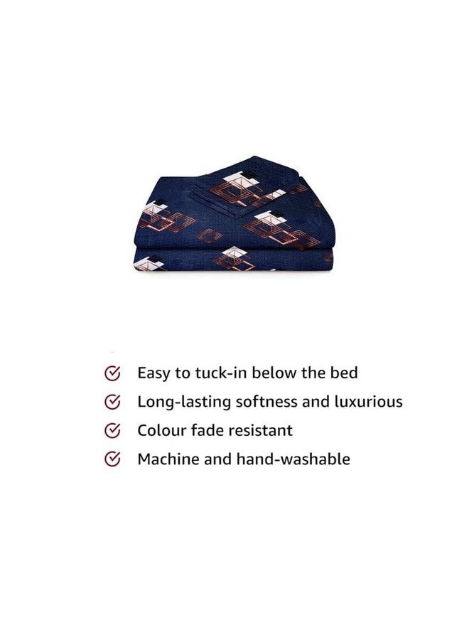 BSB HOME BSB HOME Premium Forever Modern Style Glace Cotton Floral Luxurious Beautiful Soft Comfort Designer Floral Pattern 1 Single Size Bed bedsheet and 1 Pillow Cover- Black & White  - Image 4