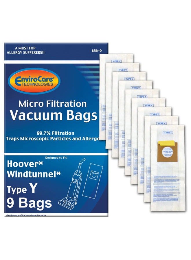 ENVIROCARE Replacement Micro Filtration Vacuum Cleaner Dust Bags Designed to fit Hoover Windtunnel Upright Type Y 9 pack - Image 1