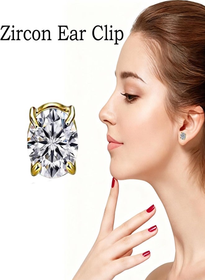 FFZDENA 4 Pcs Ear Cuffs Without Piercing(Silver & Gold), Clip On Earrings For Non Pierced Ears, Stainless Steel Zirconium Pressing Earrings For Women No Hole, Non Pierced Earrings For Special Occasions - Image 4