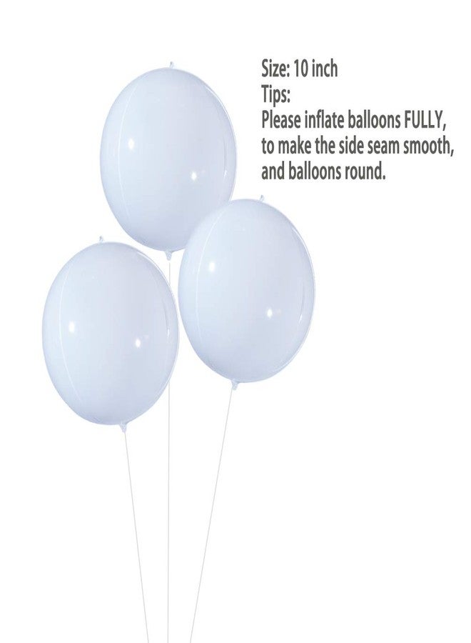 MOWO 4D White Foil Balloon 10 inch Mylar Helium Balloon for Birthday Wedding Baby Shower Party Favor Supplies, Pack of 20 - Image 3