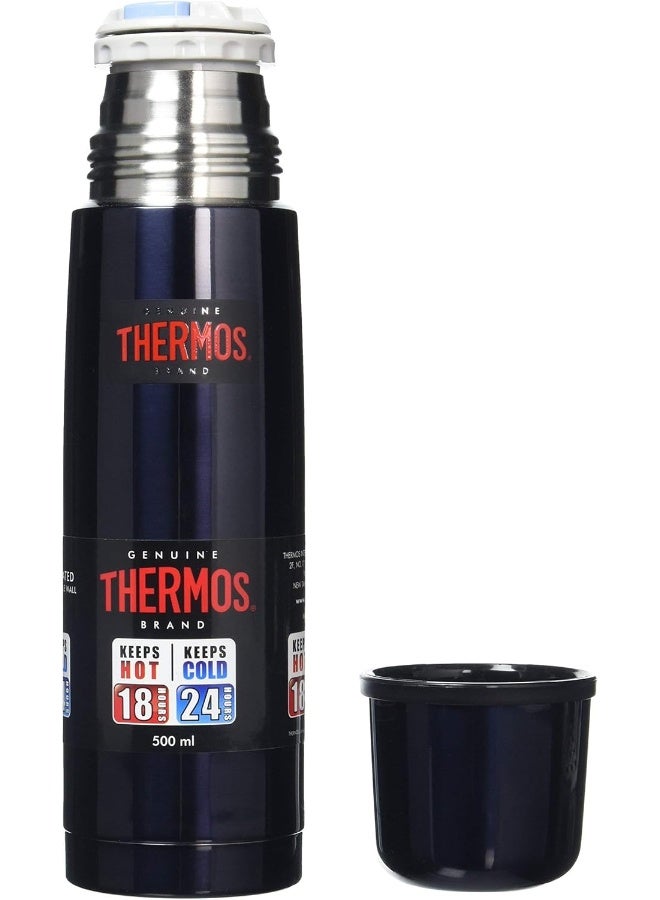 THERMOS STAINLESS STEEL VACUUM INSULATED MIDNIGHT BLUE FLASK 500 ML - Image 3