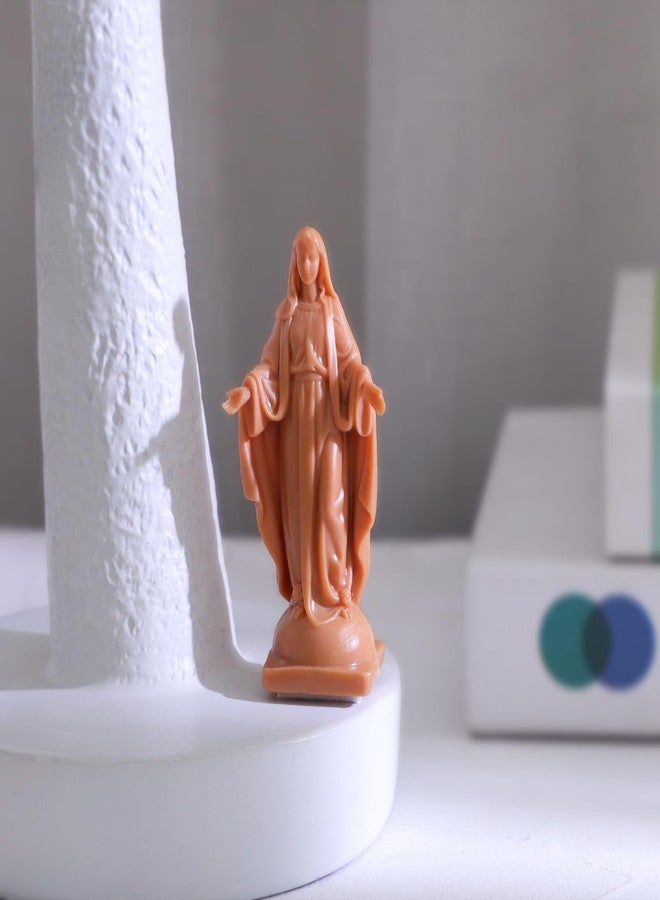 KOMI 3" Virgin Mary Statue with Prayer Card Religious Gifts for Women Catholic Small Mary Car Dashboard Decor Plastic Saint Statue - Image 2
