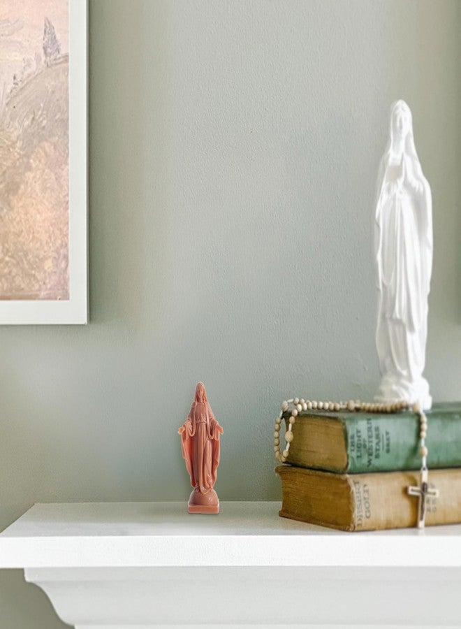 KOMI 3" Virgin Mary Statue with Prayer Card Religious Gifts for Women Catholic Small Mary Car Dashboard Decor Plastic Saint Statue - Image 3