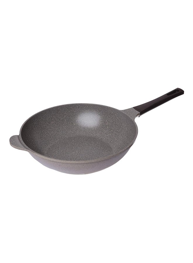 Neoflam Mitra, Wok Pan With Lid Grey Marble - Image 2
