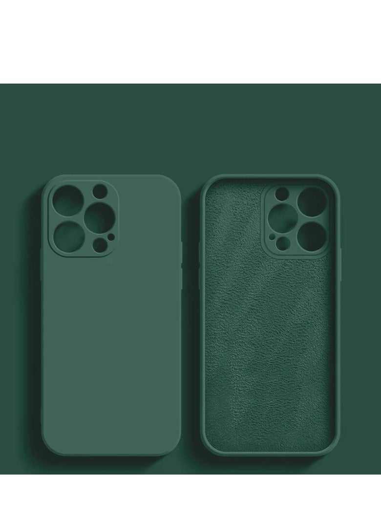AROAQ Iphone Silicon Case, Silky-soft Touch Full-body Protective Phone Case, Luxury Original Liquid Silicone Case Mention For Iphone 15 Pro Max, 15 Plus, Pro, ( Dark Green ) - Image 1