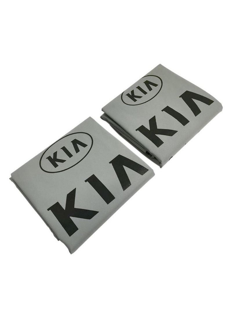 KIA Universal Car Seat Dust Dirt Protection Cover, Extra Protection For Your Seat 2 Pcs Set, Car Seat Cover, Grey  - Image 5