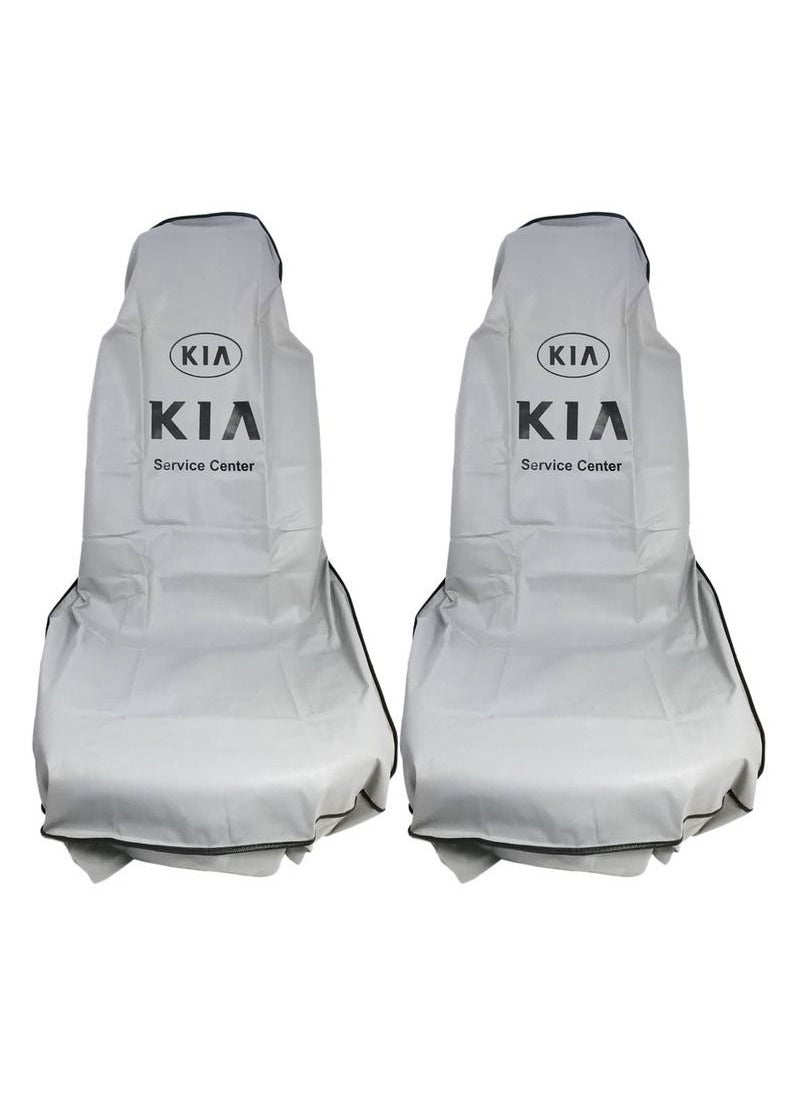 KIA Universal Car Seat Dust Dirt Protection Cover, Extra Protection For Your Seat 2 Pcs Set, Car Seat Cover, Grey  - Image 3