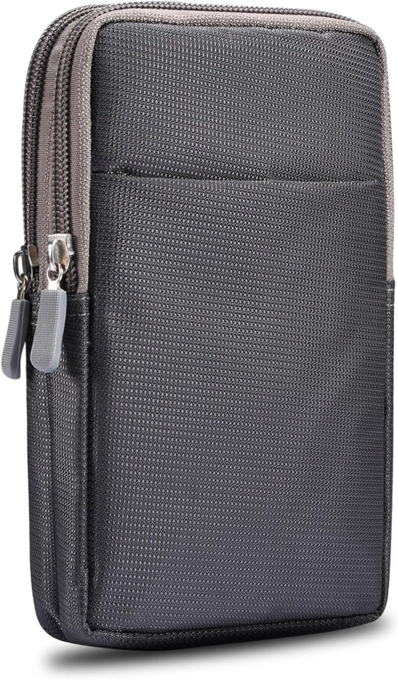 Phone Holster Compatible with iPhone 15/14/13/12 Pro Max Nylon Belt Clip Holster Pouch Case,Compatible with Galaxy S24/S23/S22/S21/S20/Note 20 Ultra/Pixel 8/7/6 Pro Carrying Waist Pack Phone bag(2 Poc - Image 1