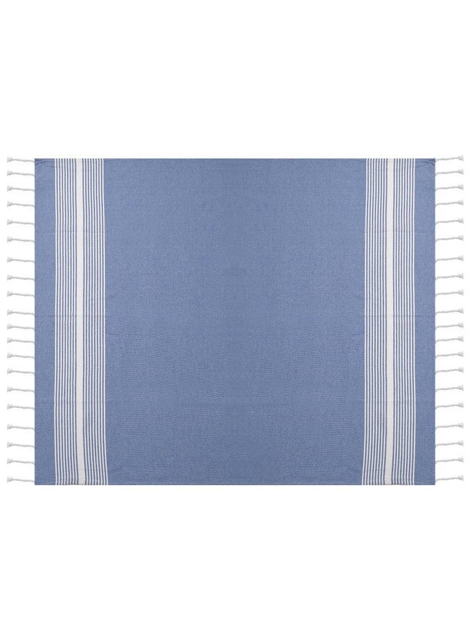 DOLCE CASA Cotton 100% Cotton Turkish Fouta Towel | Extra Large Full Size Cotton Bath Towel | Bath, Beach, Pool, Travel, Spa and Yoga | 90 x 170 cm Daily Use Shower Towel | Beach Towel (Dark Blue) - Image 3