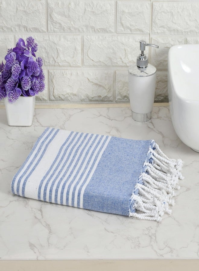 DOLCE CASA Cotton 100% Cotton Turkish Fouta Towel | Extra Large Full Size Cotton Bath Towel | Bath, Beach, Pool, Travel, Spa and Yoga | 90 x 170 cm Daily Use Shower Towel | Beach Towel (Dark Blue) - Image 2