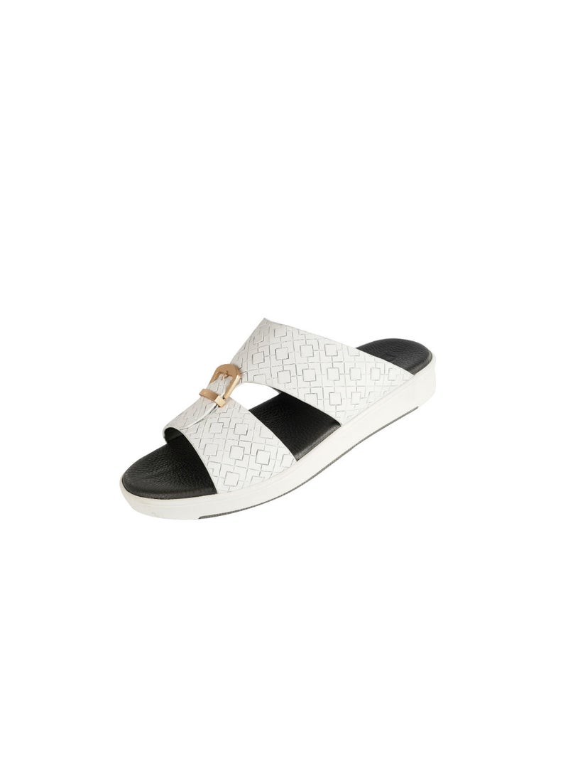 barjeel uno - Barjeel Uno Mens Elegant Arabic Sandals White 40 - Image 1