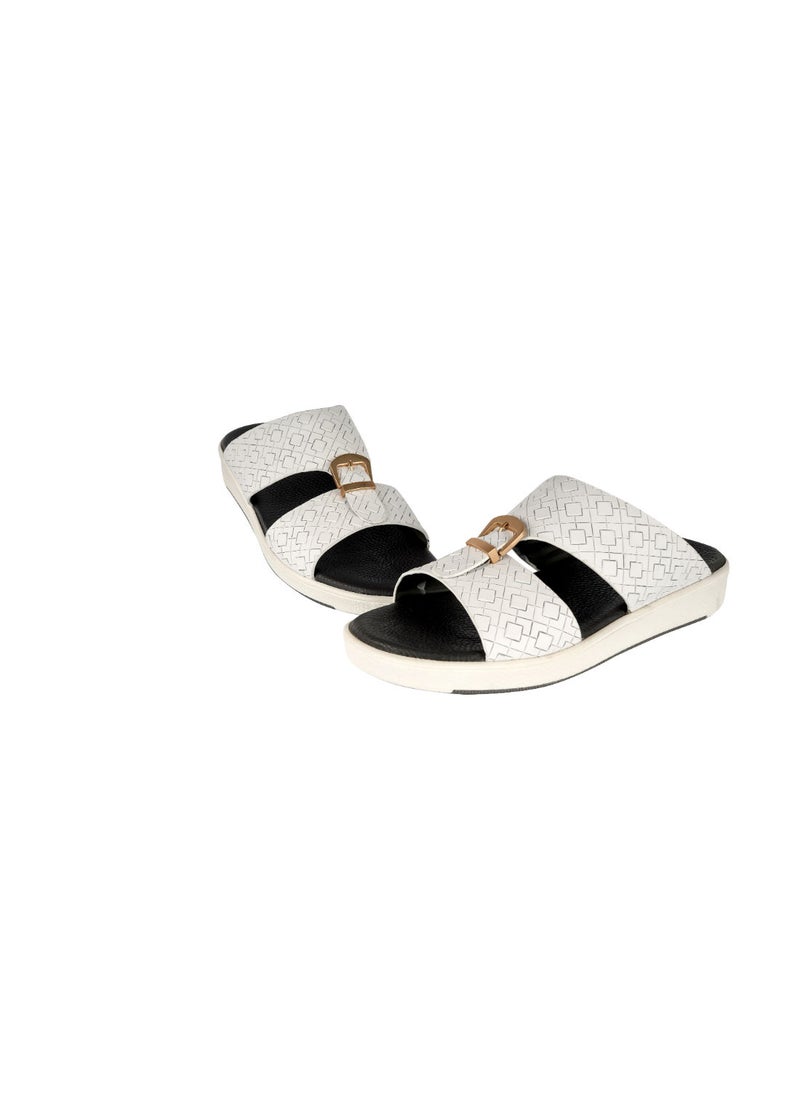 barjeel uno - Barjeel Uno Mens Elegant Arabic Sandals White 40 - Image 1