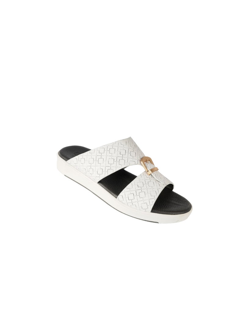 barjeel uno - Barjeel Uno Mens Elegant Arabic Sandals White 40 - Image 1