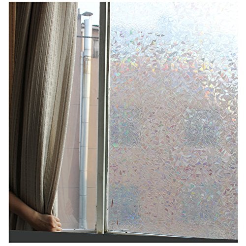CVANU Privacy Window Film - White Matt Mosaic Frosting Film for Front Door/Bathroom/Sidelight/Small Windows, 12''x25'' - Image 3