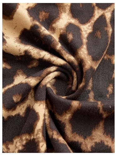 WDIRARA Women's Plus Size Leopard Halter Dress Tie Backless Layered Ruffle Mini Dress Multicolor XX-Large Plus - Image 2