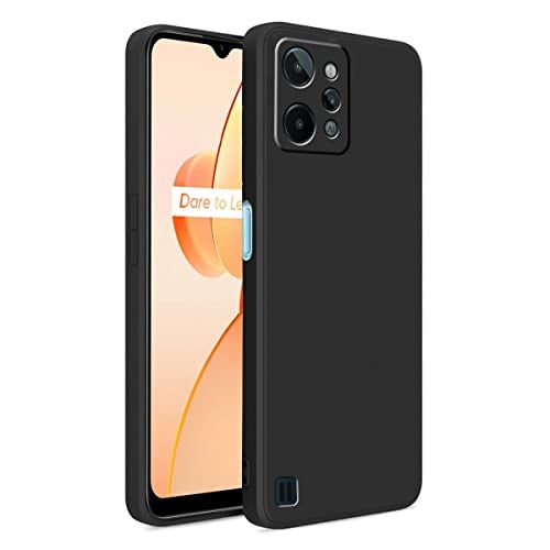 LIRAMARK غطاء خلفي ناعم من السيليكون من LIRAMARK لهاتف Realme C31 4G (سيليكون أسود) - Image 1