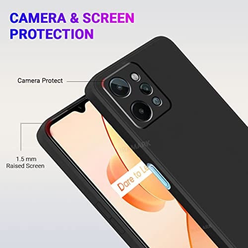 LIRAMARK غطاء خلفي ناعم من السيليكون من LIRAMARK لهاتف Realme C31 4G (سيليكون أسود) - Image 3