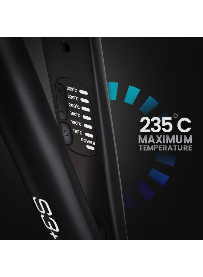 أي كونيك مكواة شعر أيكونك S3+ باللونين الأسود والأحمر، صفائح سيراميك عائمة احترافية، تحكم قابل للتعديل في درجة الحرارة، تسخين فوري، سهلة الاستخدام، مناسبة لجميع أنواع الشعر - Image 4