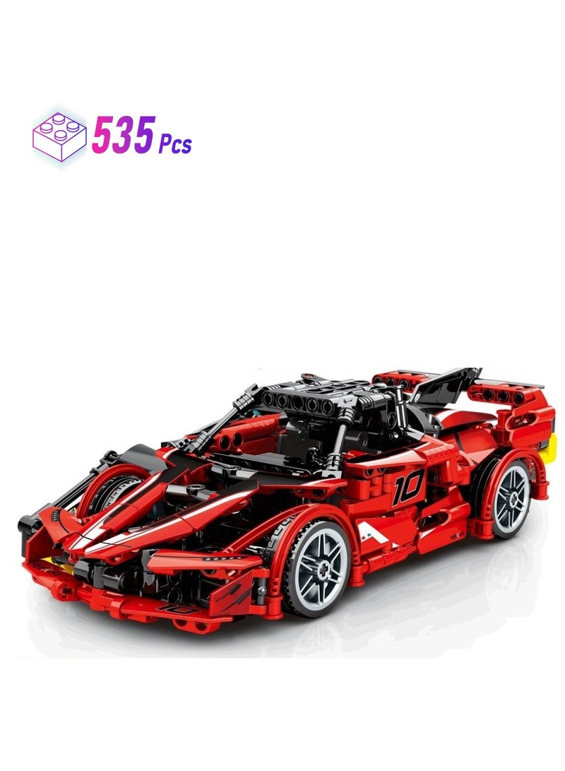 Sembo 8155 - FXXK car building blocks - 535 pcs - Red - Image 1