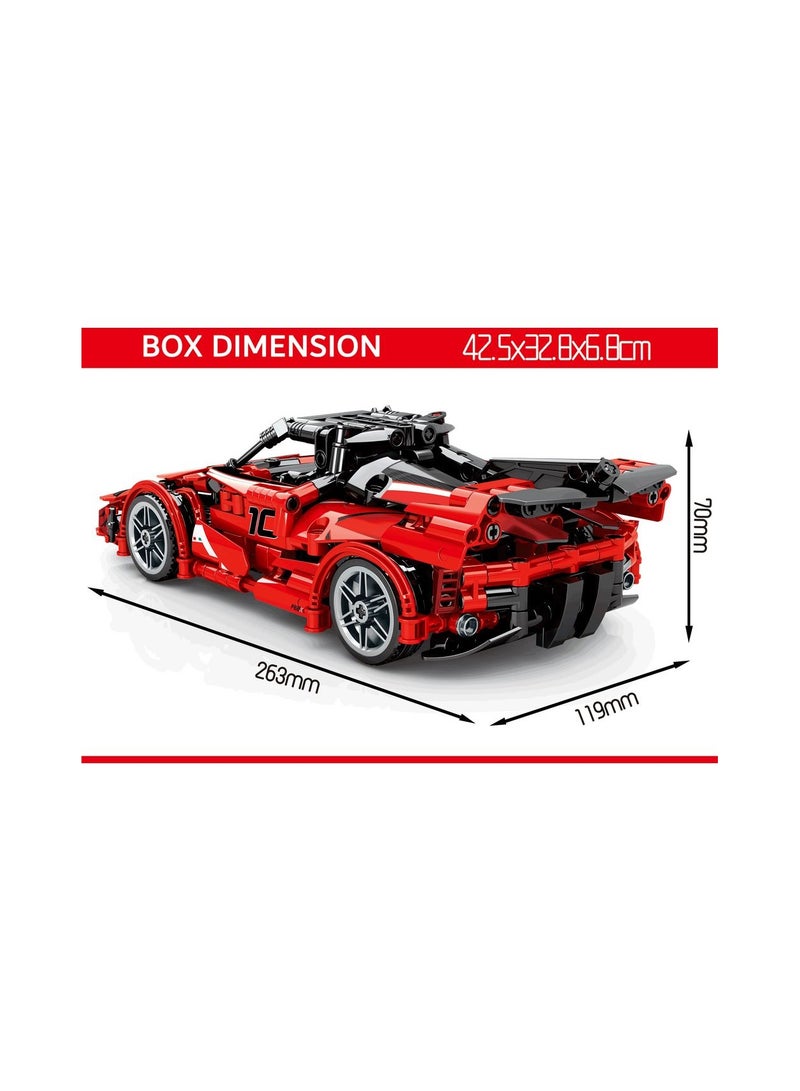 Sembo 8155 - FXXK car building blocks - 535 pcs - Red - Image 2