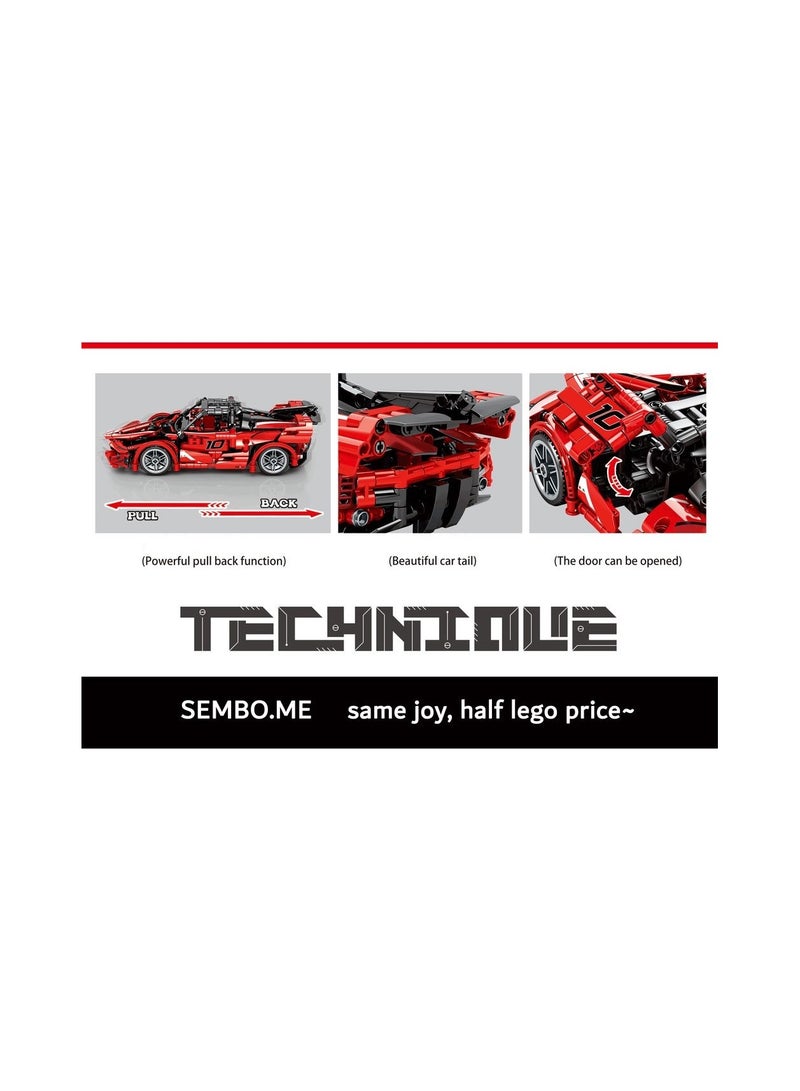 Sembo 8155 - FXXK car building blocks - 535 pcs - Red - Image 3