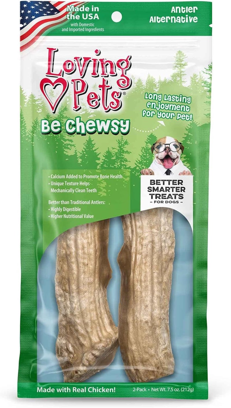 Loving Pets - Be Chewsy Antler Alternative Dog Chew Treats for Small, Medium & Large Dogs (2 Pack) - Image 1