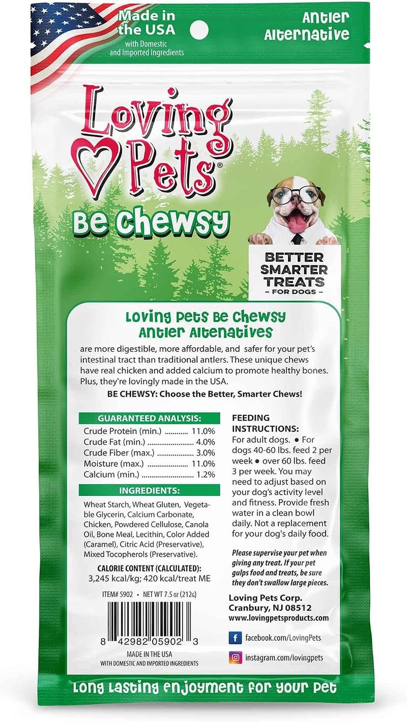 Loving Pets - Be Chewsy Antler Alternative Dog Chew Treats for Small, Medium & Large Dogs (2 Pack) - Image 2