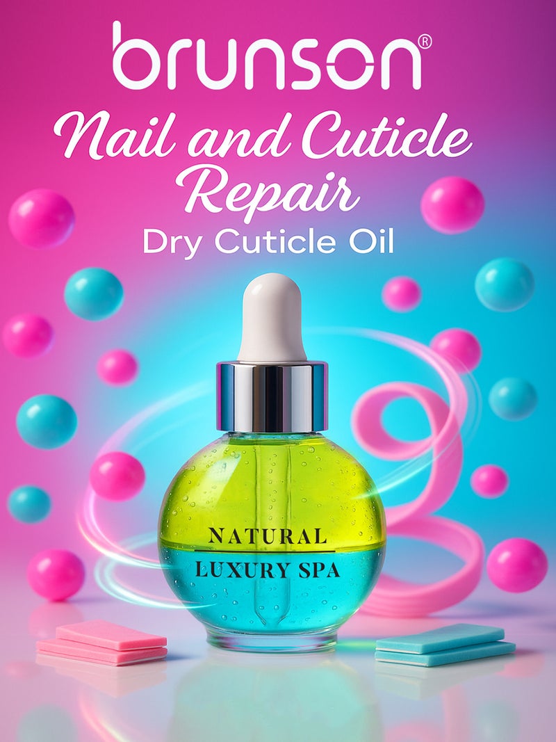 Brunson Nail and Cuticle Repair Oil 30ml Double Layer Hydrating and Nourishing Cuticle Oil with Vitamin E Salon Quality Cuticle Oil for Dry Brittle Nails and Nail Growth Quick Absorbing and Non Greasy - Image 2