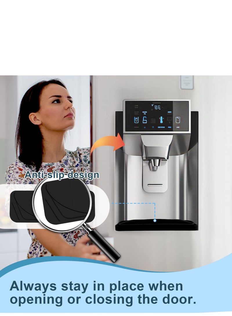 SYOSI Upgraded Silicone Non slip Refrigerator Drip Catcher For Water Tray Protects Ice and Water Dispenser Pan From Spills Mineral Build Up and Water Splatter Black - Image 5