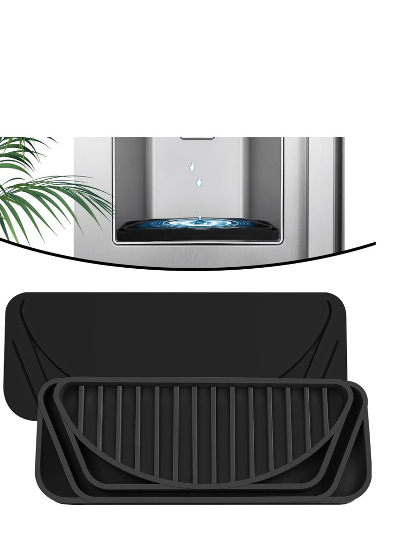 SYOSI Upgraded Silicone Non slip Refrigerator Drip Catcher For Water Tray Protects Ice and Water Dispenser Pan From Spills Mineral Build Up and Water Splatter Black - Image 1