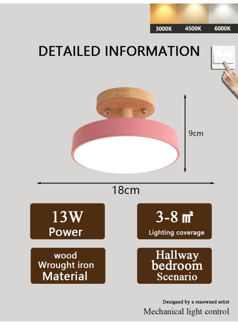 Pink LED ceiling light, suitable for hallways and bedrooms, 13W - Image 2