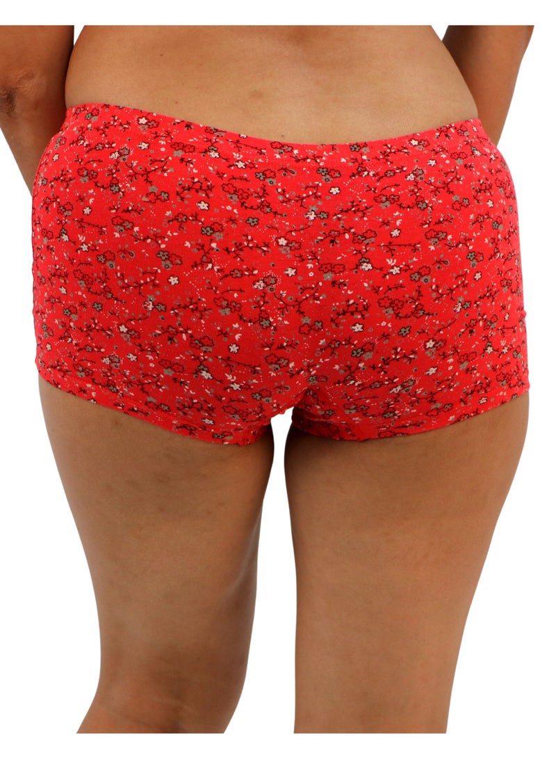 JOANNA 124146 Women's Floral Design Boyshort 3-Pack Underwear, Multicolor, L - Image 4
