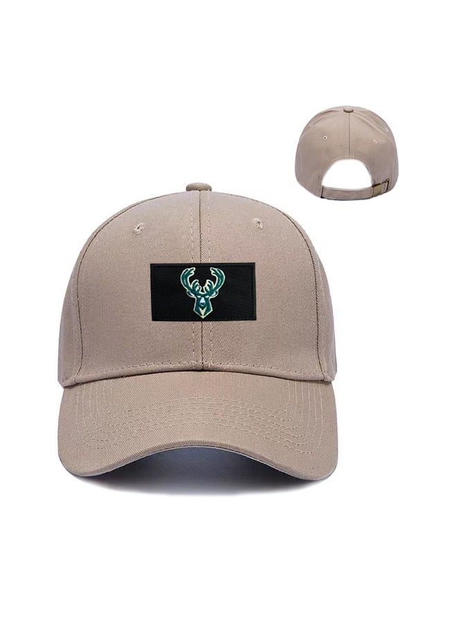 Khaki Milwaukee Bucks Adjustable Curved Basketball Cap