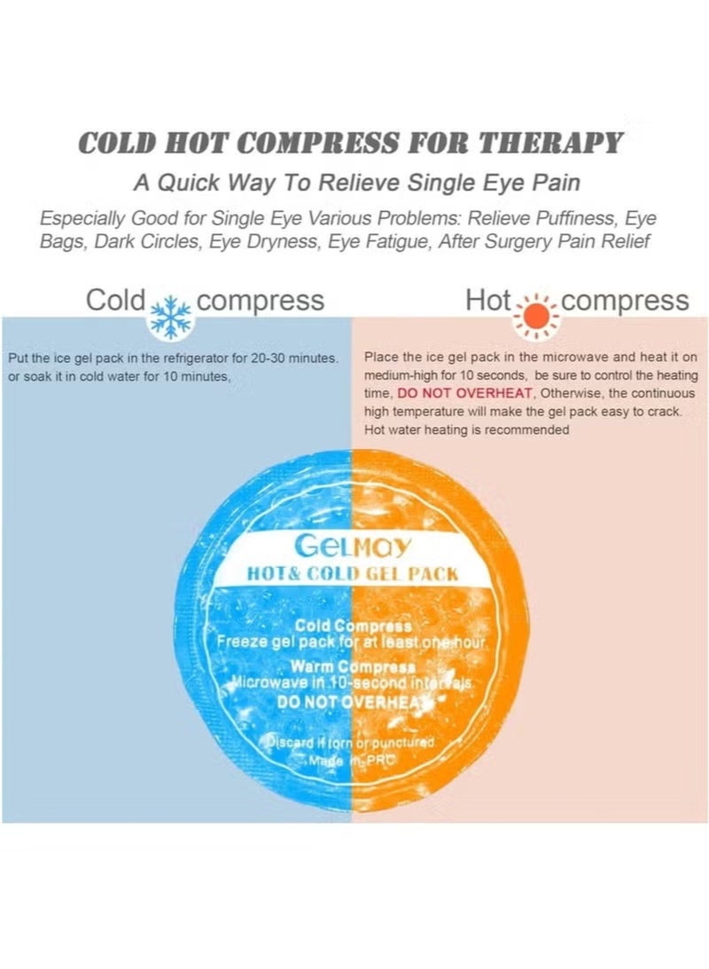 4 Pcs Ice Packs, Hot and Cold Eye Pads, Eye Mask Eye Protection Beauty PVC Cold and Hot Compress, Reusable, Round Blue Ice Pack, Eye SPA, Small Gel Ice Pack for Heat Stroke Prevention, Skin Care - Image 3